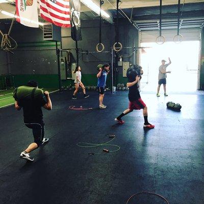 Class getting after the conditioning portion of class at Purpose Training Center