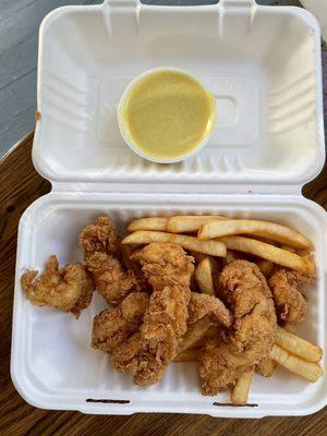 Kids meal - chicken tenders, fries, honey mustard