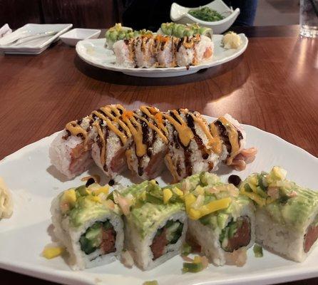 Cancun's roll (green) and crunch roll