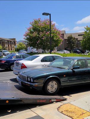 Thursday June 19th 2020.... Jag being towed to  shop.