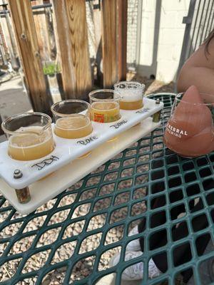 Flight with beer slushy