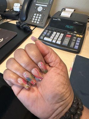 At work admiring my nails.