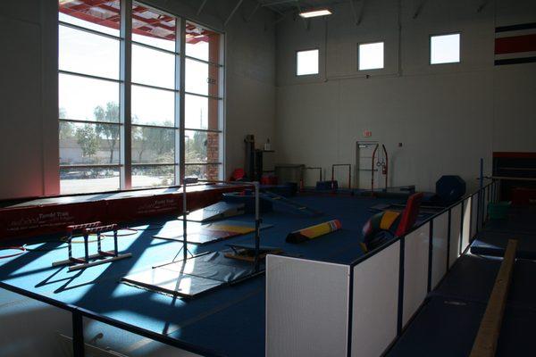 The Gilbert Gymnastics Center holds complete men's and women's Olympic gymnastics training equipment + a large preschool area.