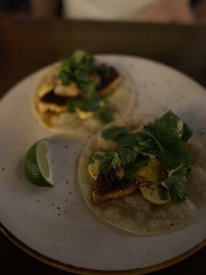 Faroe island salmon tacos ($20)