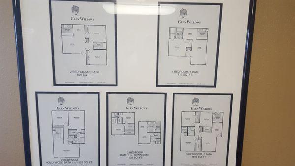 Different apartment layouts available