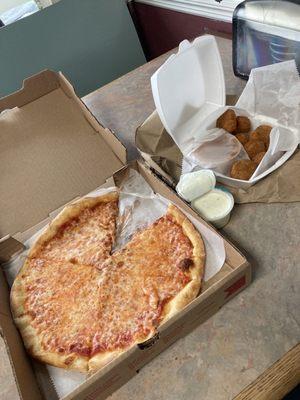 10" Personal Plain Cheese Pizza  Fried Mushrooms