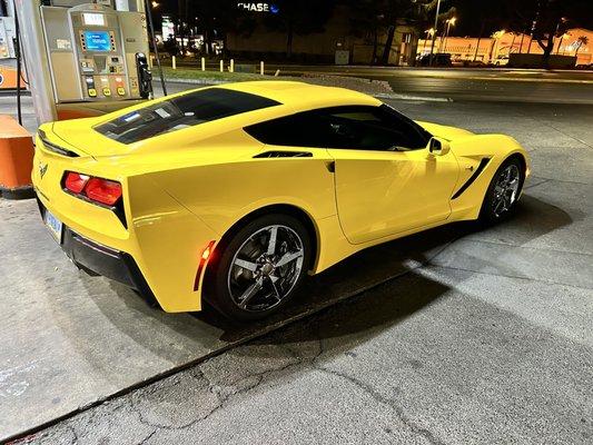 That C7 filling up on 76 Premium gas