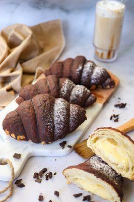 July 2024 Pastry Special the Boston Creme Croissant.