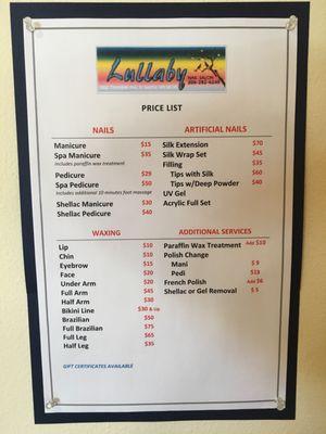 Price list