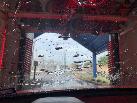 Blow dry in the drive through wash.