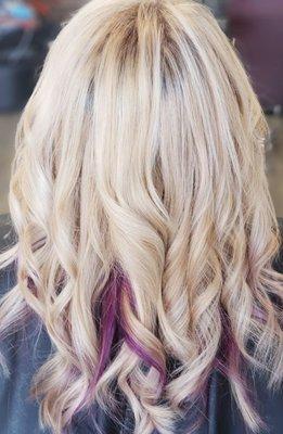 Light blonde with a little   purple