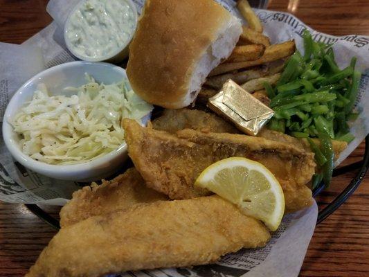 Fish and chips dinner