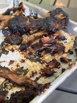 Poor excuse for Burnt Baby Back Ribs! And I did not receive my side of Apple cider slaw!