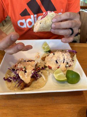 Fish and shrimp tacos