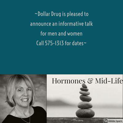 Dollar Drug sponsored talk by Jane Kennedy, NP- Call 575-1313