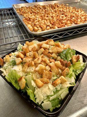 Caesar Salad made with our homemade croutons