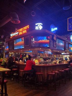 Screens above the bar (and they're all over)!