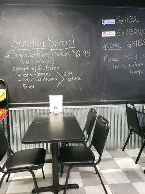 Sunday special for this week - check their Facebook each week for what it will be