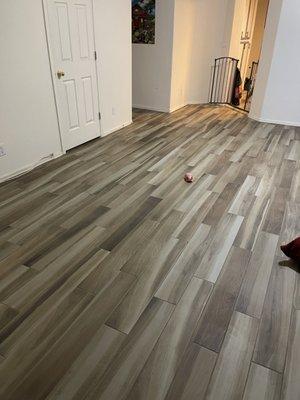 Living room floor.