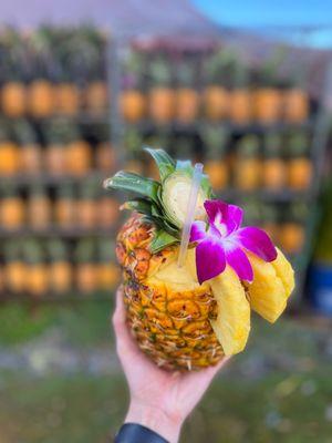 $12 pineapple smoothie served in a pineapple!