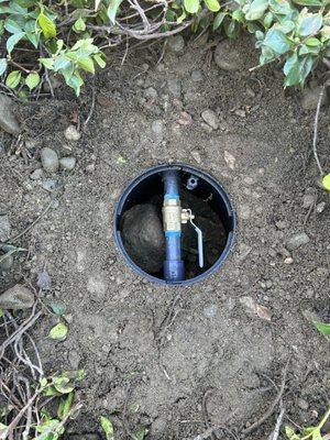 Irrigation valve installed with box