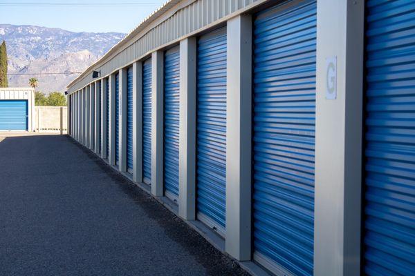 Self storage units in various sizes.