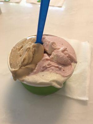 Large gelato- strawberry, caramel sea salt and panna cotta