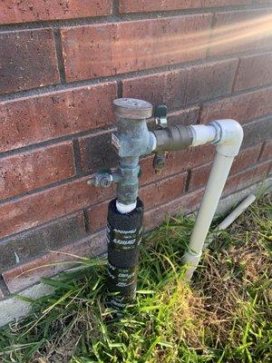 3/4" Backflow device on 1" PVC piping 
 Incorrect