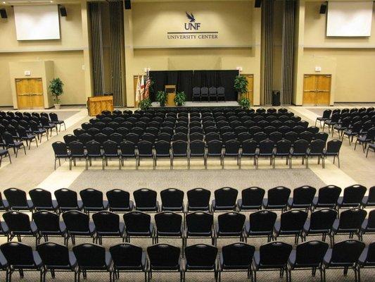 Theater style seating in Banquet Hall