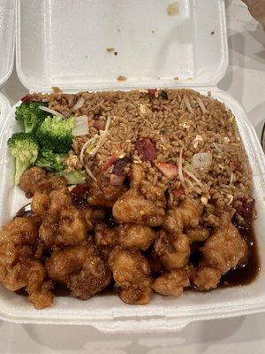 General Tso's Chicken with Pork Fried Rice