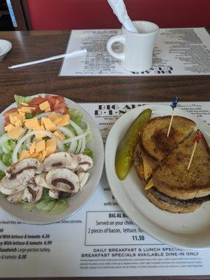 Patty melt, side salad