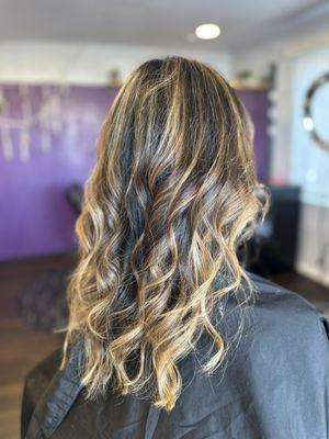 Caramel color balayage services at  natchaya salon  salon near me