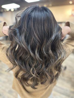 Natural caramel balayage