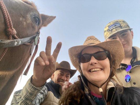 Horse selfie with wrangler