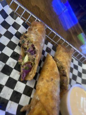 Delicious steak and chicken egg rolls