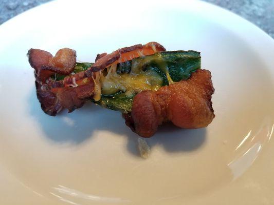 Bacon wrapped jalapeno popper.