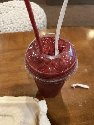 Strawberry, blueberry, and raspberry smoothie