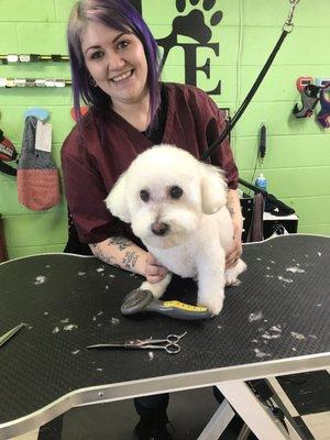 Our new groomer, Brianna, is just rocking it!