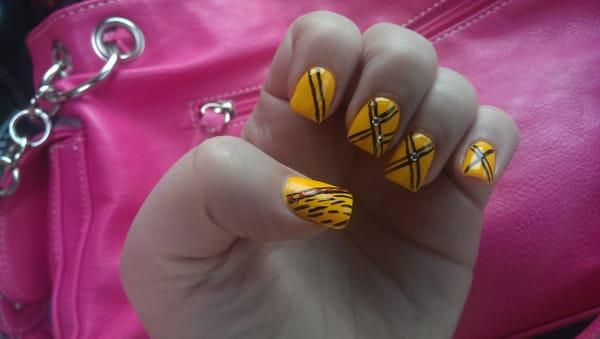 Worst nail experience ever. Seriously. Those are supposedly zebra design. Or not