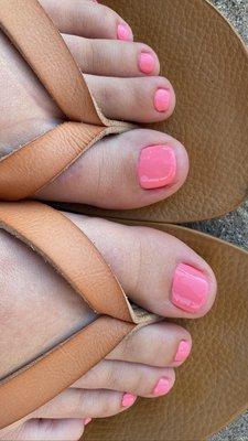 Pink pedicure