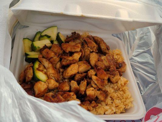 Hibachi chicken with fried rice