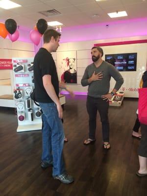 Making friends at T-Mobile.