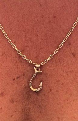 Gold hook and necklace