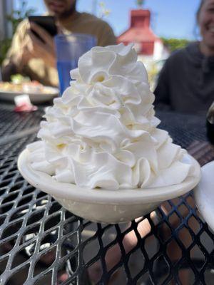 Side of whipped cream