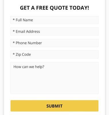 From their website stating get a free quote today!