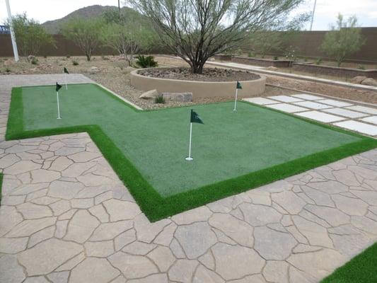 Custom designed putting green