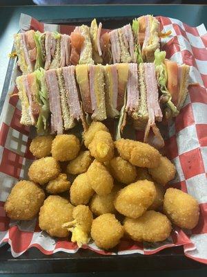 Turkey Club and cheddar bites.