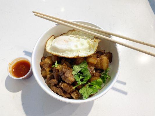 Pork belly rice bowl