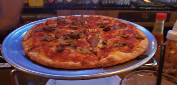 The Florence pizza with mushrooms & pepperoni.