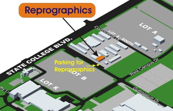 more exact location of Reprographics from their website